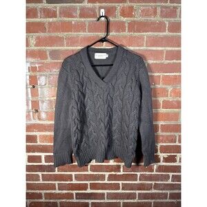 Aran Islands Knitwear Sweater Pure New Wool Cable Knit Gray Unisex Adult Small